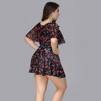 Women's Oversized Skirt Print One Piece Swimsuit