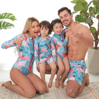 Europe And The United States Father And Daughter Parent-child Swimsuit Boys And Girls Swimsuit Leopard Print