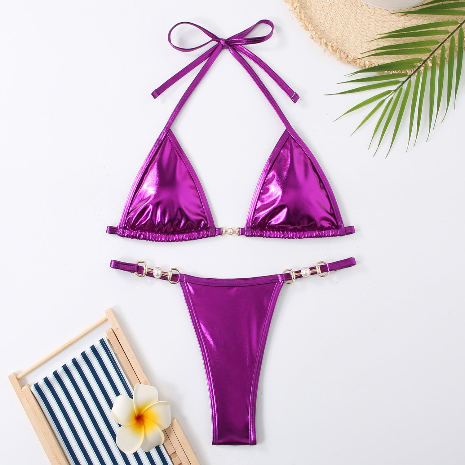 Swimsuit Women's Split Pearl Pendant Connection