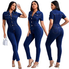 Fashion Skinny Denim Jumpsuit Women's Jeans