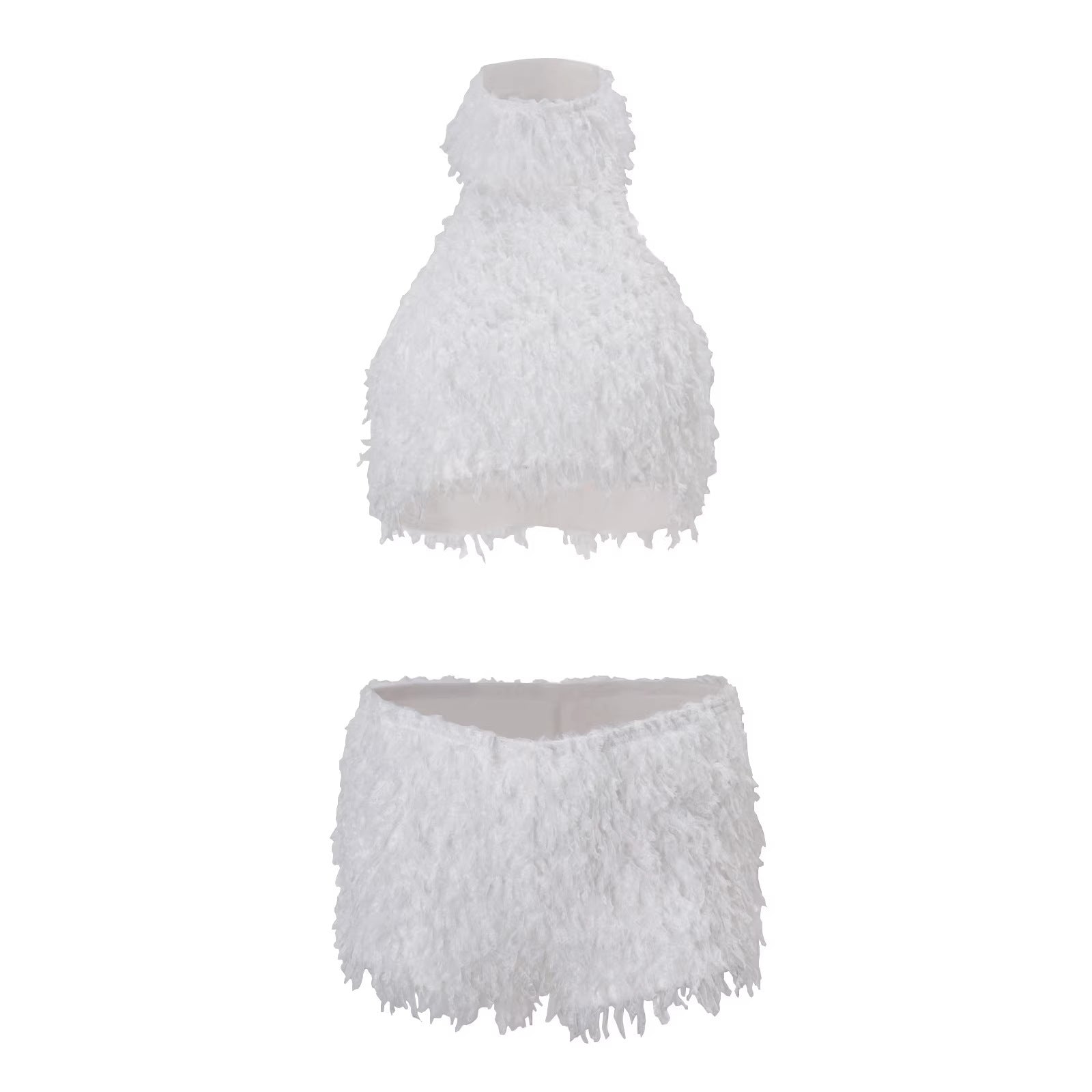 Turtleneck Plush Thermal Base-layer Top And Sexy Shorts Set