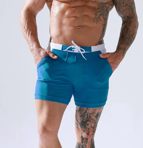 Men's Swimsuit Sexy Boxer Swim Shorts