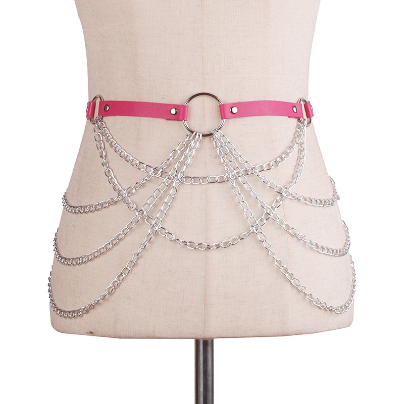 Multi-layer Cross Hollow Tassel Waist Chain