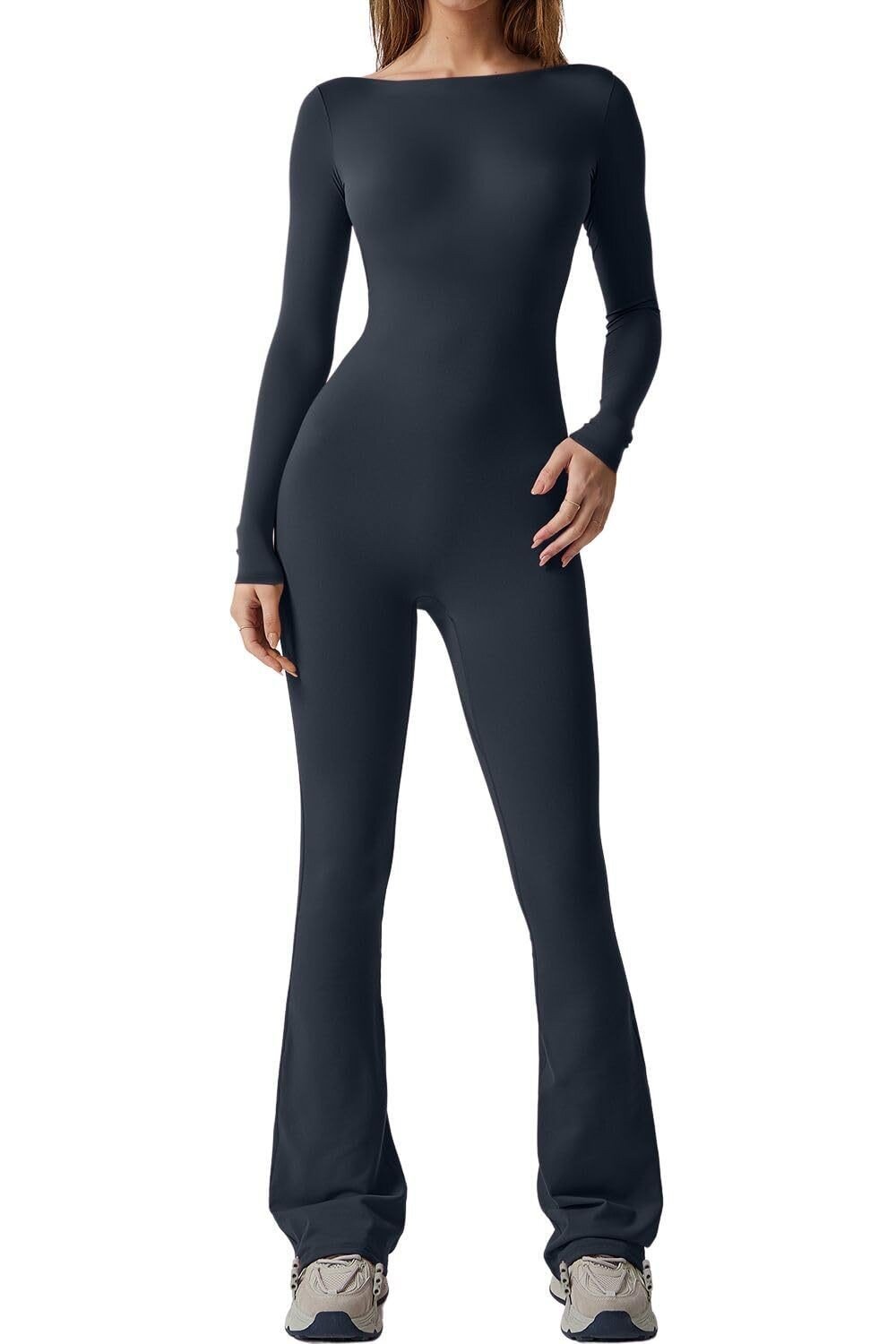 Women's Fashion Long Sleeve Belly-contracting Jumpsuit