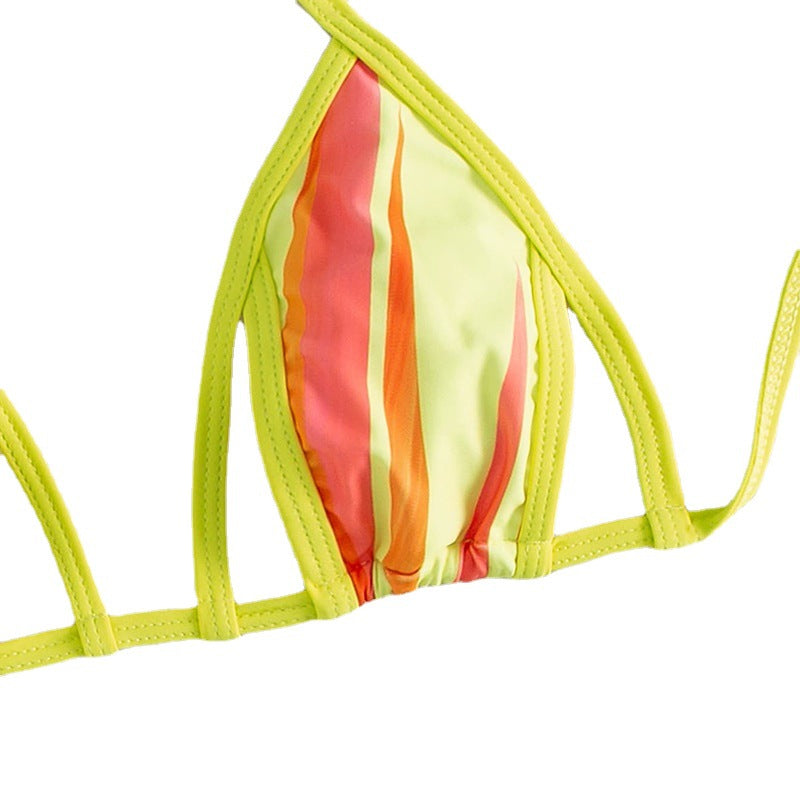 Women's Fashion Lace Up Print Halter Swimsuit