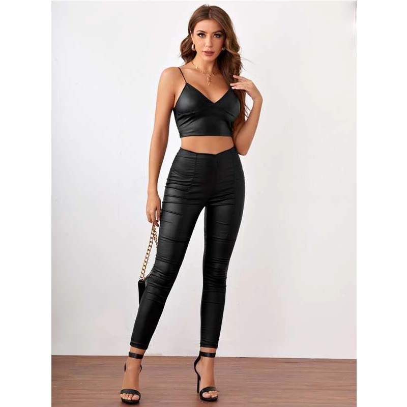 Women's Solid Color Inner V-neck Top