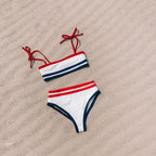 Split swimsuit stitching sexy high waist