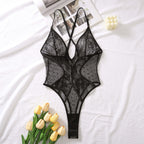 Shoulder Strap See-through Lace Jumpsuit For Women