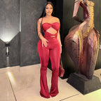 Womens Cutout Backless Knotted Jumpsuit