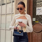 Women's Simple Elegant Inner Match Round Neck Bottoming Shirt Top