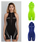 Women's sexy sleeveless high neck printed sports jumpsuit