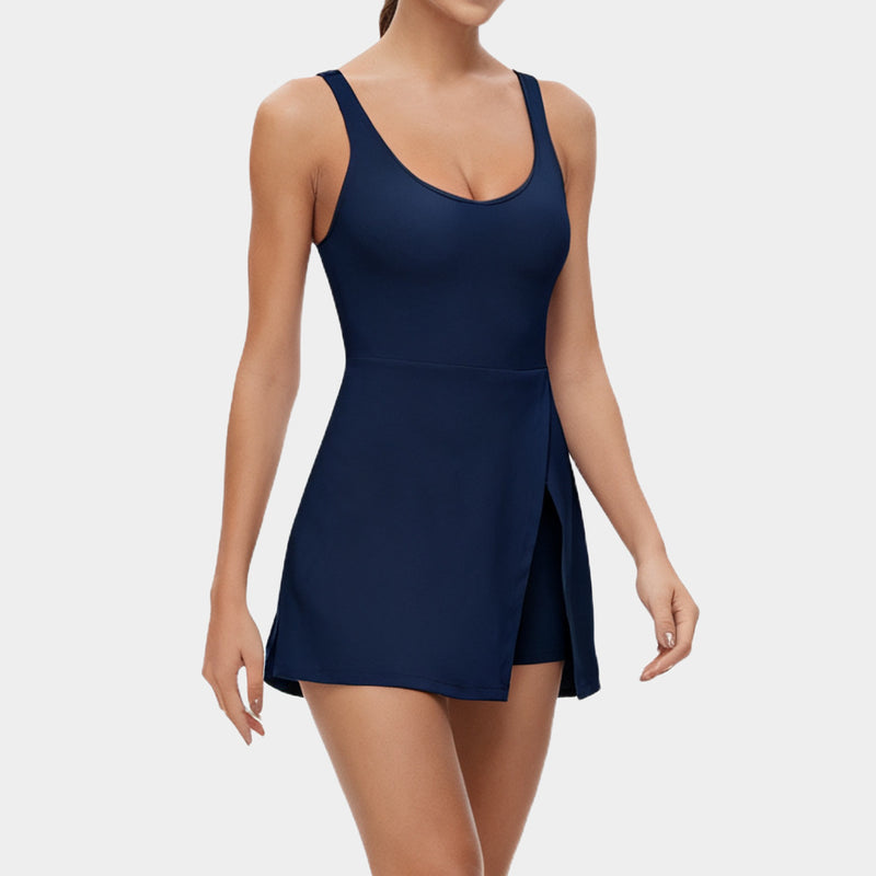 Womens Strappy Split Jumpsuit Athletic Dress