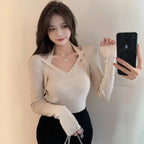 V-neck Halter Knitwear For Women Inner Wear Sweater