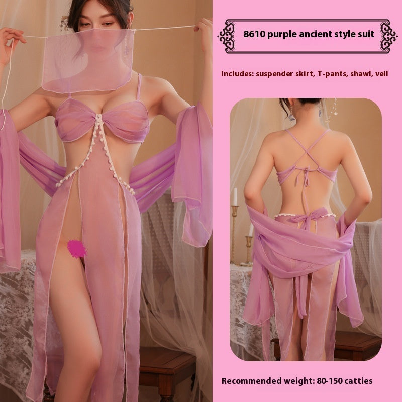 Sexy Ancient Style See-through Hanfu Cos Tang Suit