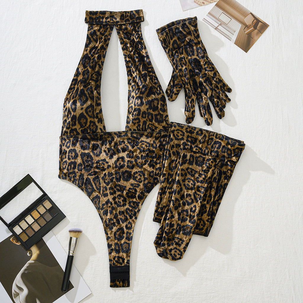 Popular Jumpsuit Sexy Gloves Leggings Suit