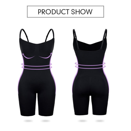 Everyday Snatched Waist Cami Shaper,Open Crotch Design,No-Roll Flat Leg Shapewear-Ultimate Tummy Control & Booty Lift Bodysuit For Women