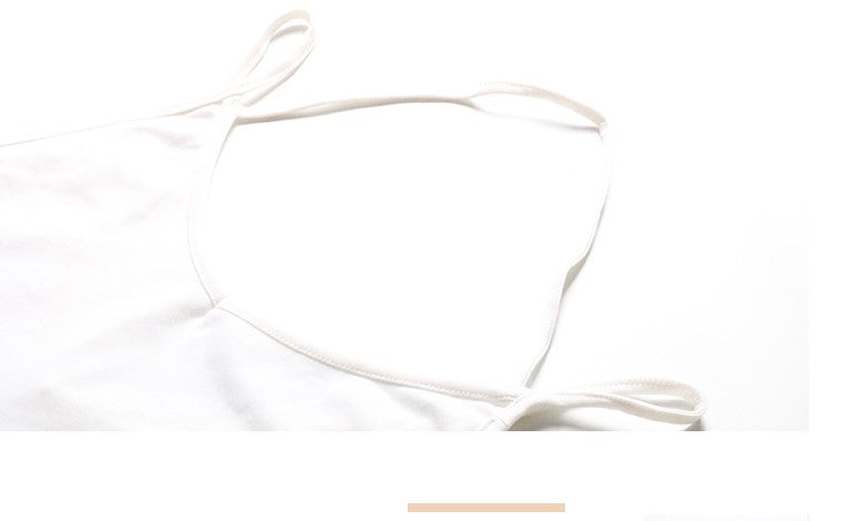 Solid color halter top women's senseless shoulder strap small vest female summer base