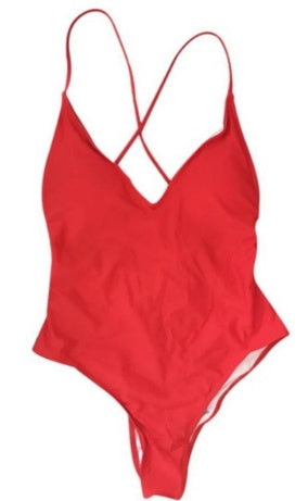 Candy-colored strap Halter Sexy Siamese Swimsuit New Solid Color Siamese Swimsuit Sexy Bikini Multicolor Swimsuit