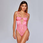 Shapewear Sexy Mesh Embroidery With Steel Ring Ladies Bottoming Bodysuit