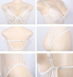Shoulder strap bow openwork lace jumpsuit