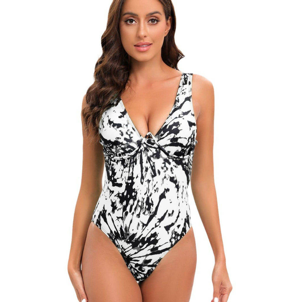 Tie-dyed Printed One-piece Women's Swimsuit