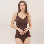 Strap-style One-piece Shapewear With Front-button Closure, Womens