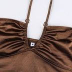 Sexy U-Neck Halterneck Satin Slim-Fit Base Vest