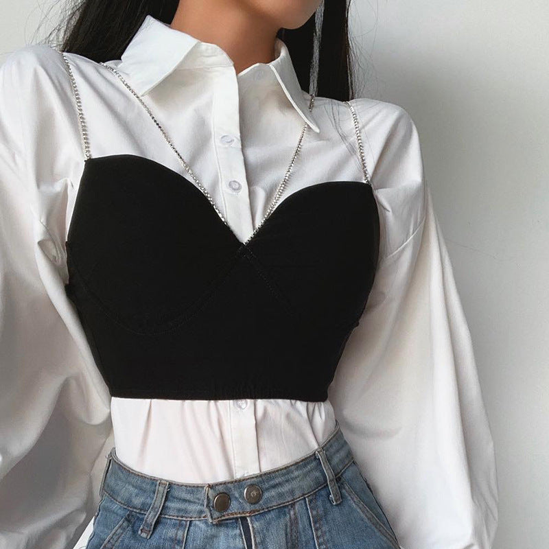 Fashion Sexy Lady Style Body Shaping Temperament Base Wrap Top