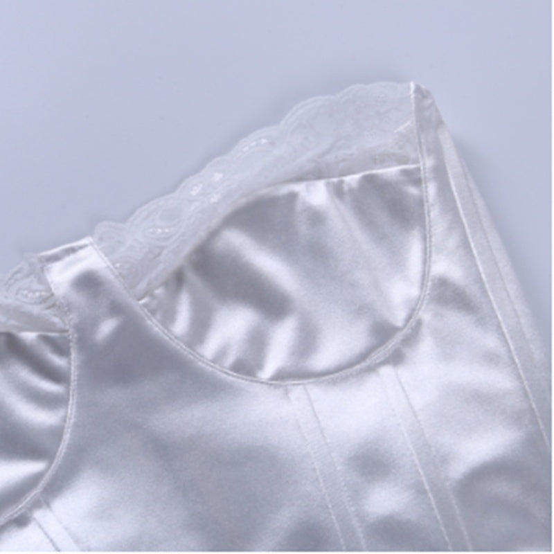 Fashion Lace Tight-fitting Fishbone Tube Top With Base Wrap