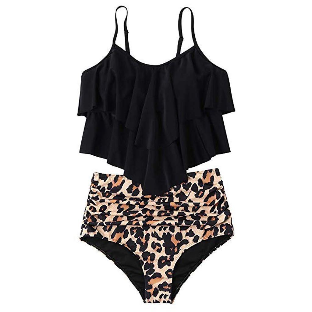 European and American Split Swimsuit Women's Ruffled Sexy Bikini Swimsuit