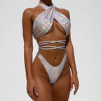 Sexy Strappy Bikini Bright Color Ladies Swimsuit