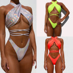 Sexy Strappy Bikini Bright Color Ladies Swimsuit