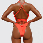 Sexy Strappy Bikini Bright Color Ladies Swimsuit