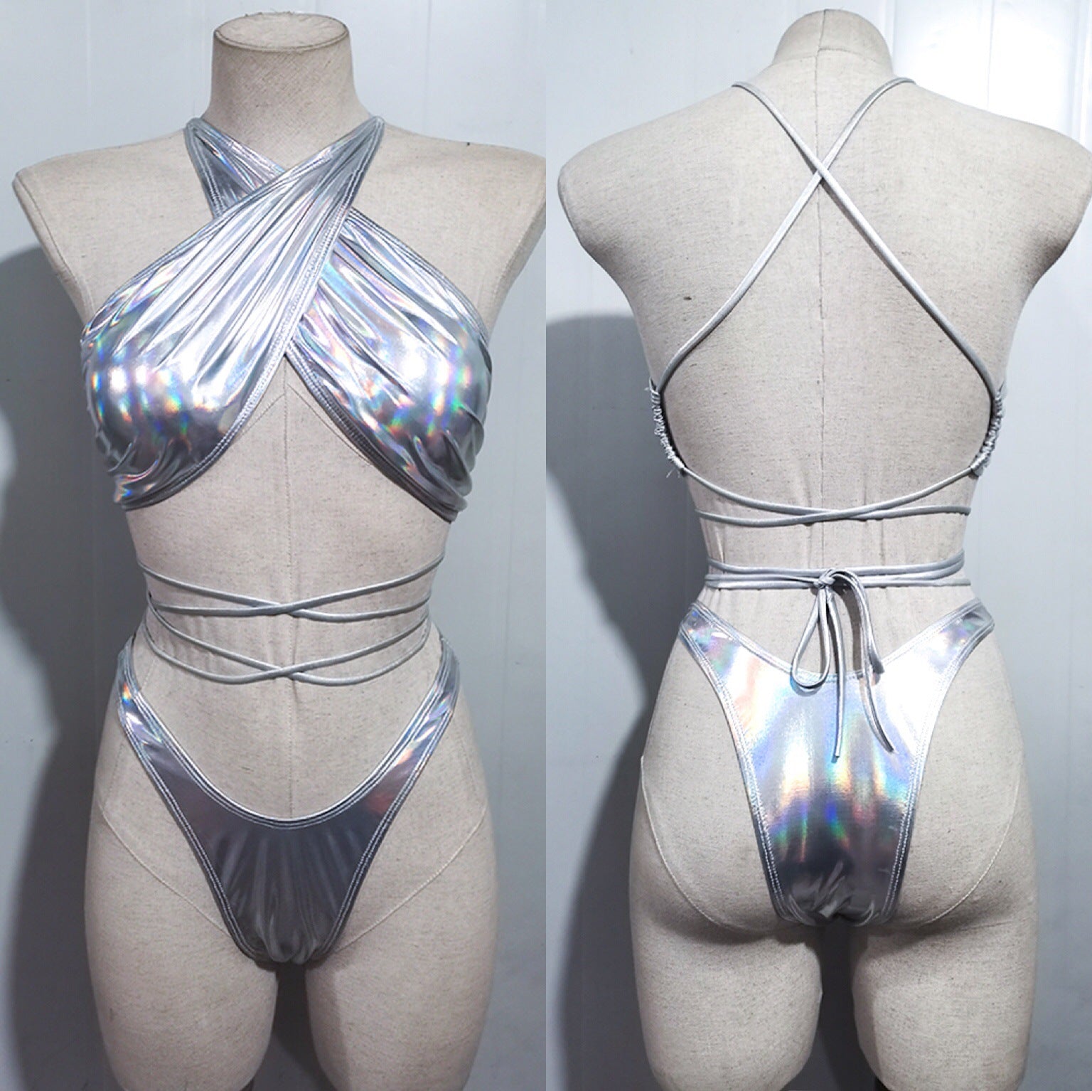 Sexy Strappy Bikini Bright Color Ladies Swimsuit