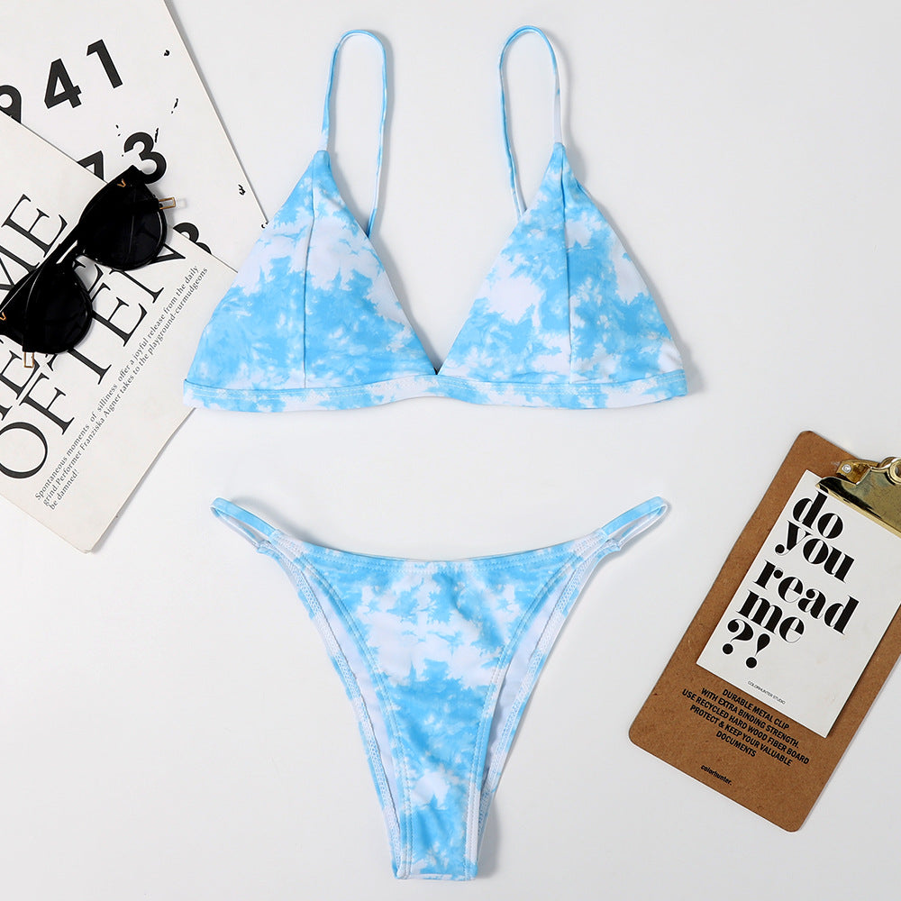 Stitching Bikini Pad Dye Printing Swimsuit Women