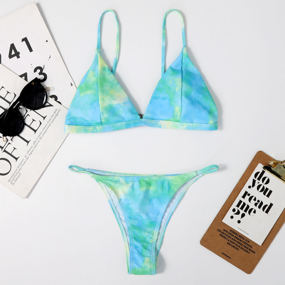 Stitching Bikini Pad Dye Printing Swimsuit Women