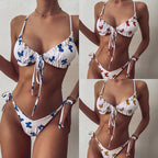 Bikini Explosive Butterfly Printed Swimsuit Swimsuit Set With Straps