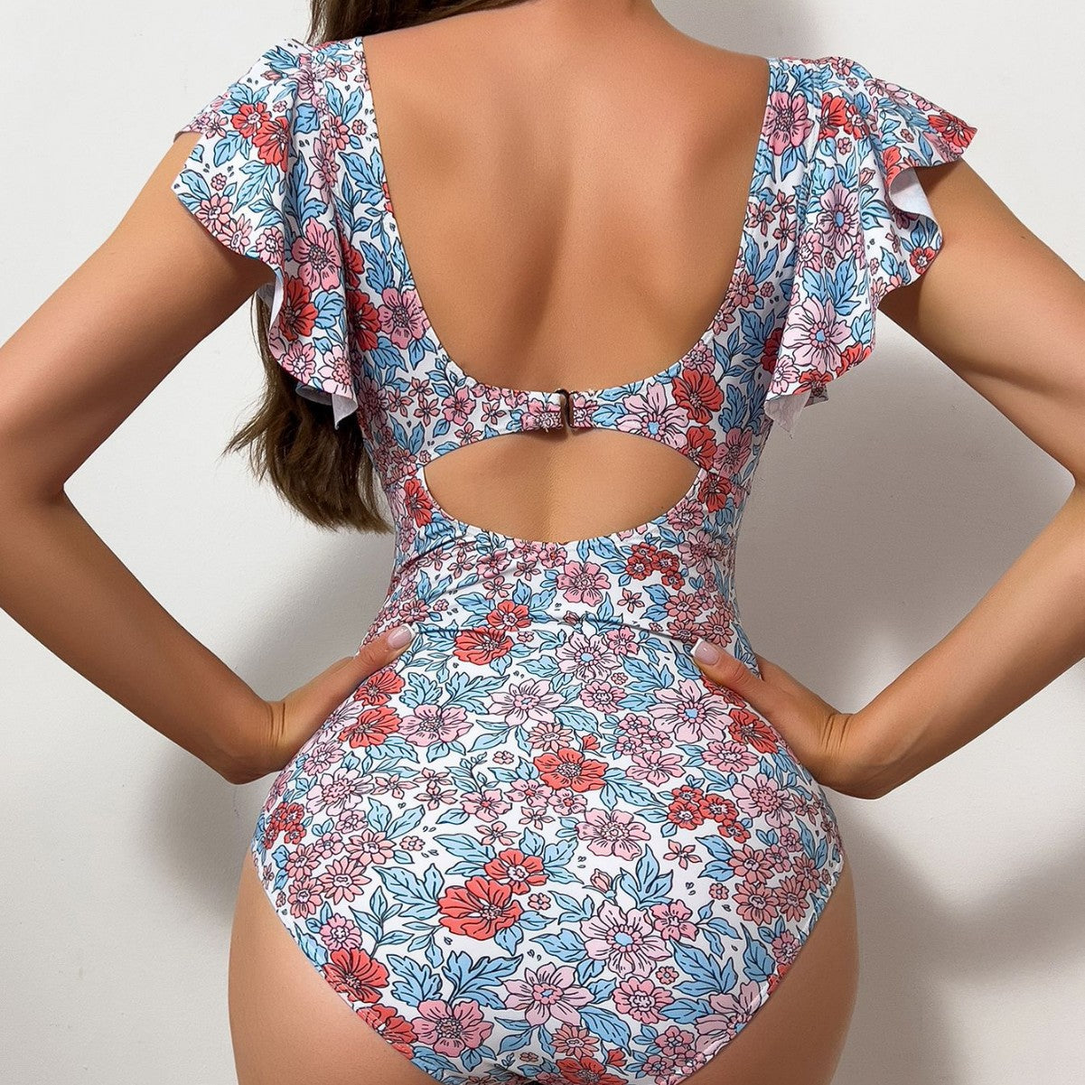 One-piece Swimsuit Ruffled Covering Belly Thin