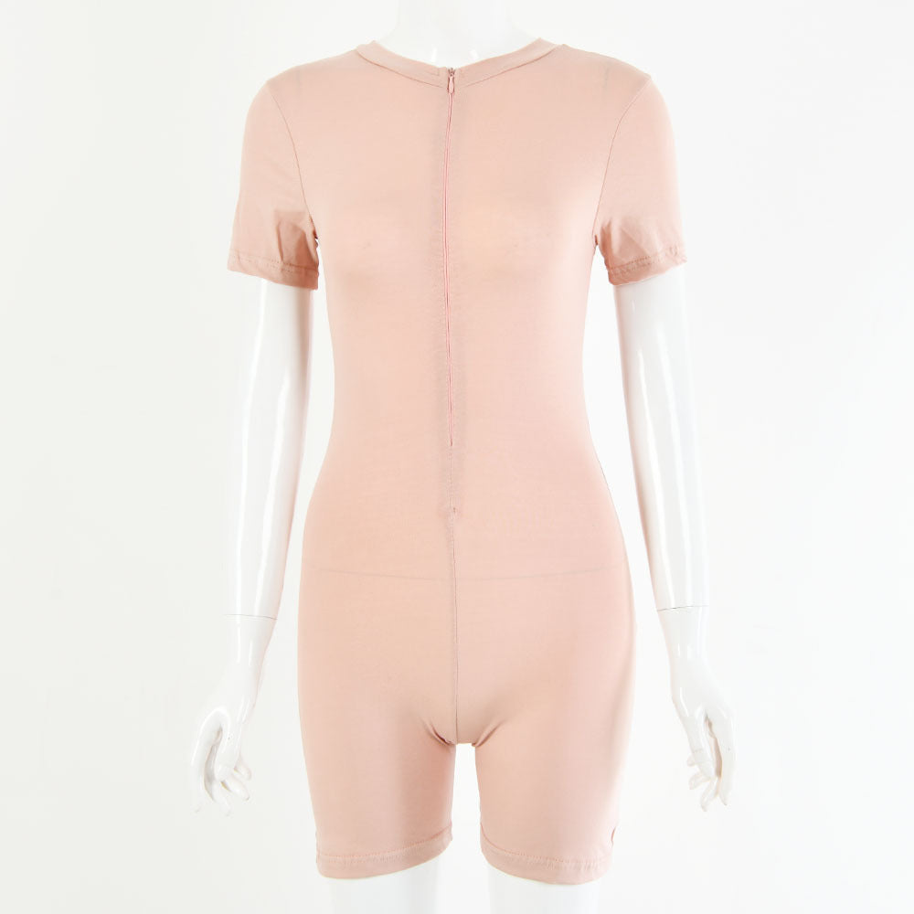 Round neck short sleeve jumpsuit