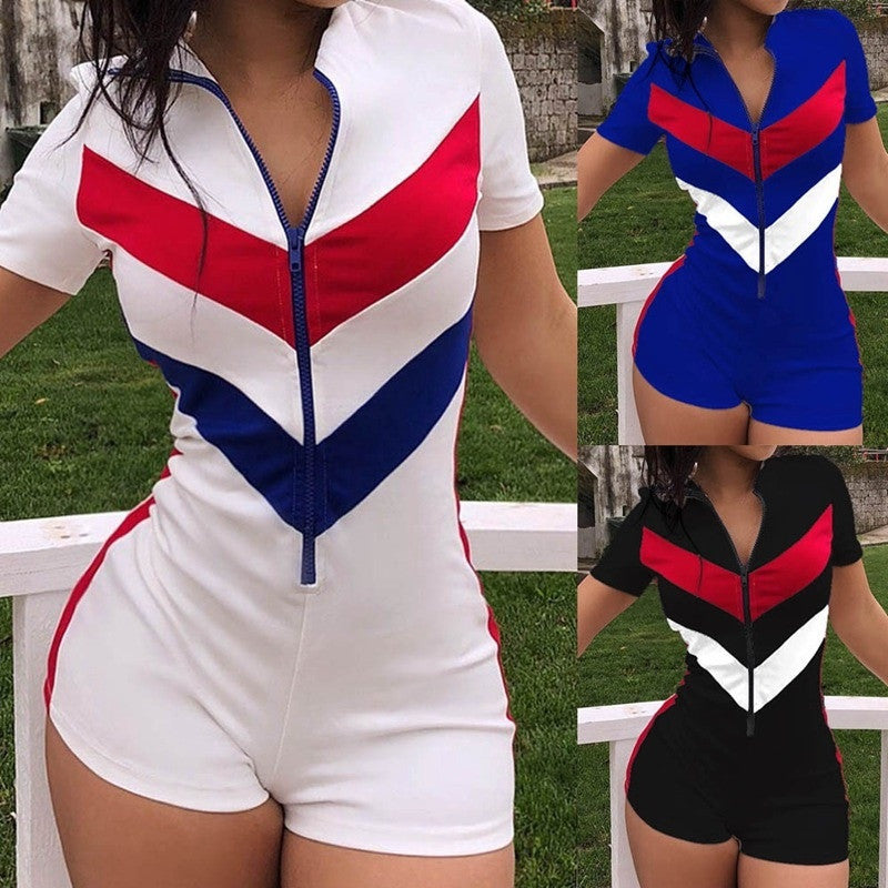 Splicing casual jumpsuit
