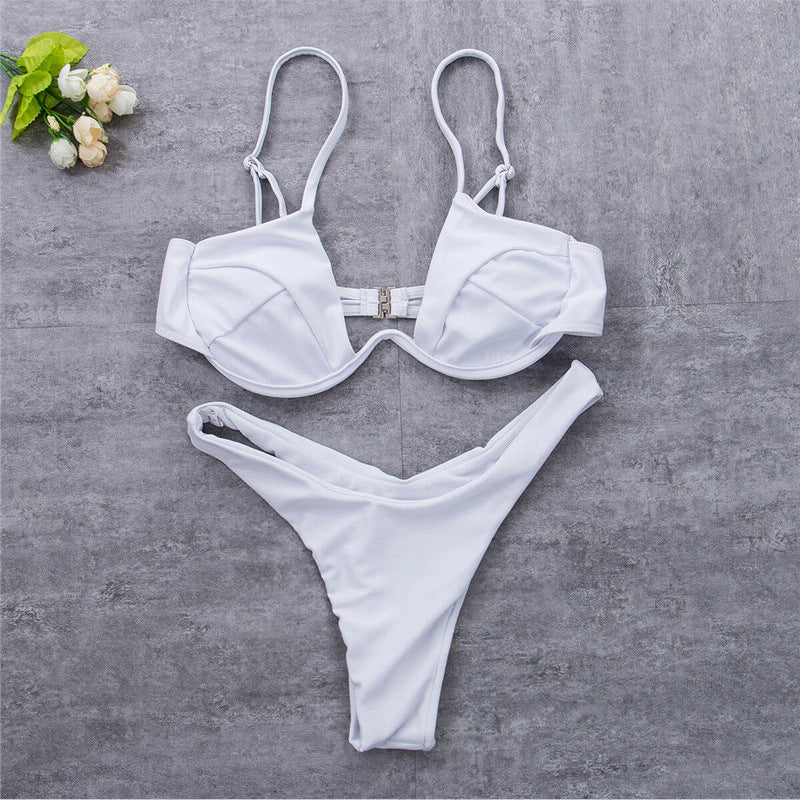 New plain multicolor flip flop bikini swimsuit