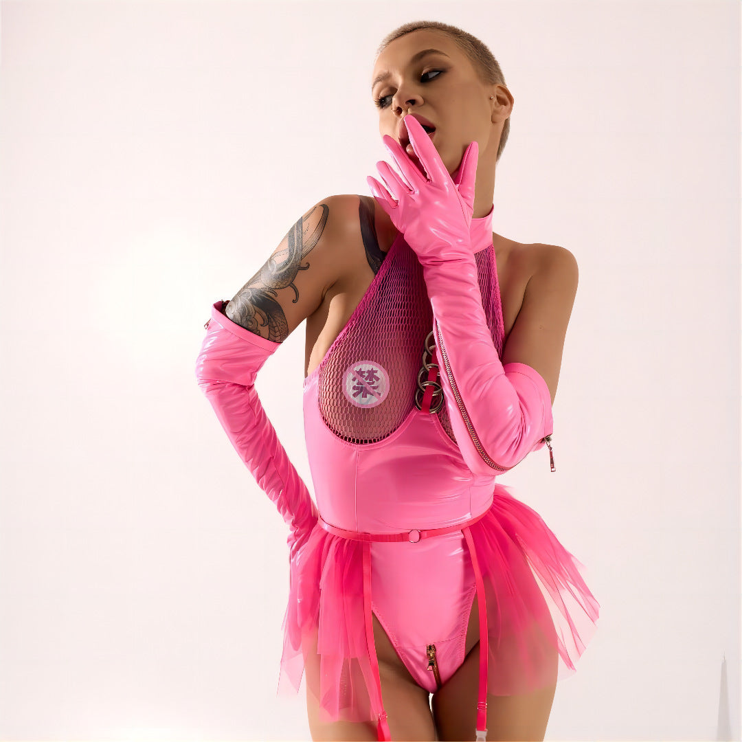 Mesh Joint Halter Jumpsuit