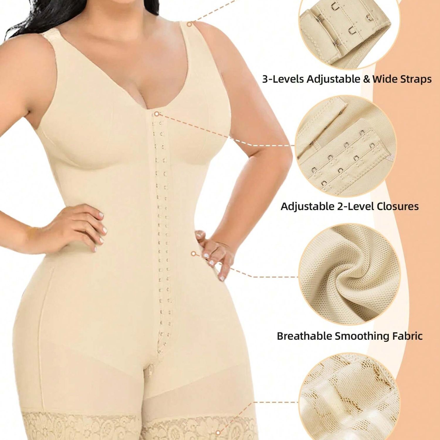 Fajas Colombianas Women's Shapewear, Full Body Sculpting After Abdominal Control, Hip Lifter With Zipper Crotch, Women's Fitness Set,- Prohibition Of Selling On The Amazon Platform