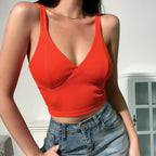 Women's New Inner Trim Backless Top In Solid Color