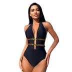 Womens Sexy Backless Strappy One-Piece Swimsuit Bikini
