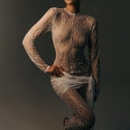 Women's Graceful And Fashionable Lace Up Lace Pattern Jumpsuit