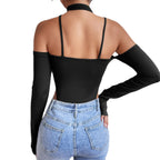 Women's Design Sense Finger Slings Halter Neck Jumpsuit