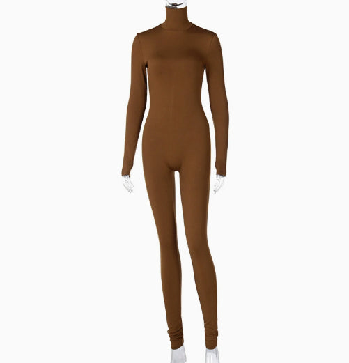 Solid color sexy tight bottomed Jumpsuit