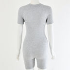 Round neck short sleeve jumpsuit