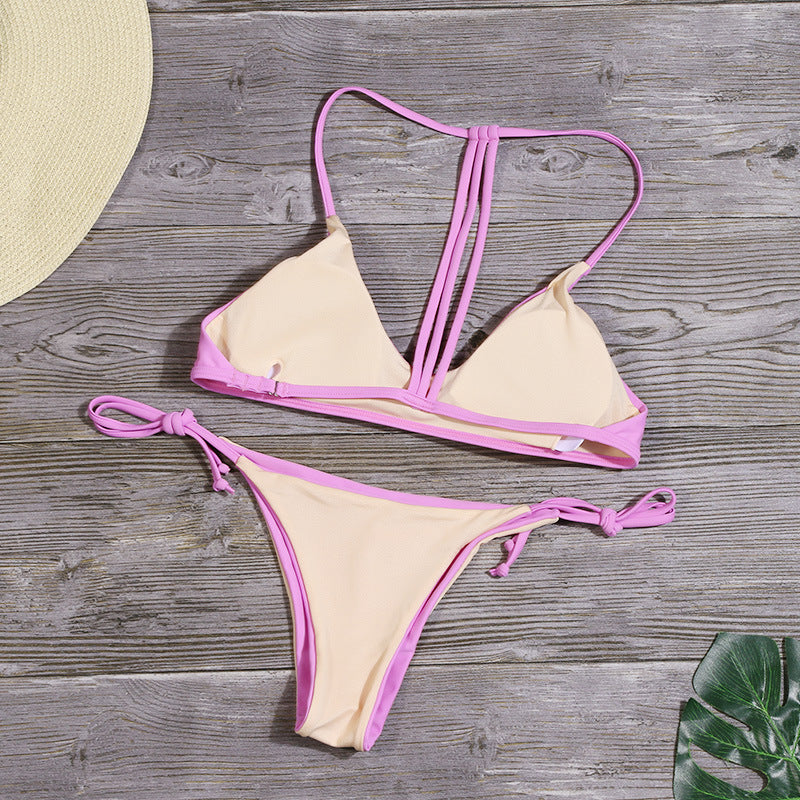 Solid color beach swimsuit